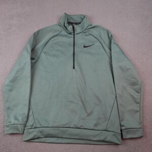 Nike Dri-FIT Pullover Mens Large Green 1/4 Zip Training Shirt Top AQ5253